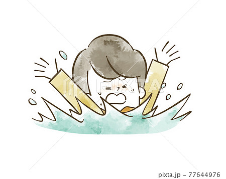 溺れている男の子 溺れている男の子 77644976