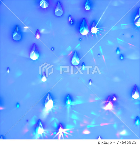 キラキラ輝く雨粒のCGイラスト キラキラ輝く雨粒のCGイラスト 77645925