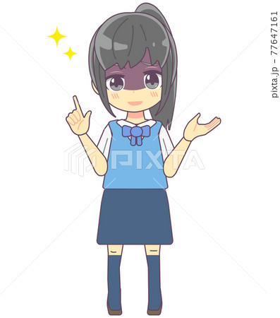 悪だくみをするOL風女性のイラスト素材 77647161