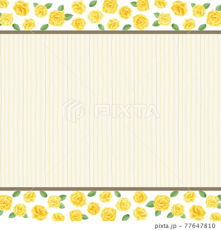 父の日　水彩　黄色い薔薇　フレーム　背景付き　正方形 77647810