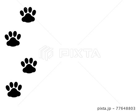 肉球 猫の足跡のシルエットイラスト左のイラスト素材