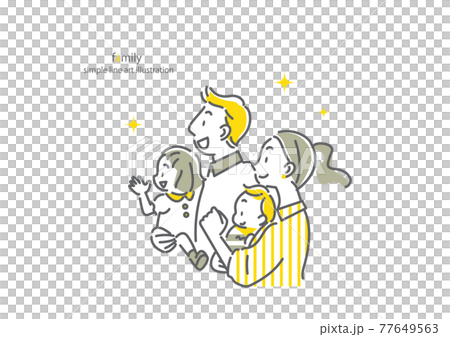 笑顔でポジティブな未来を見つめる家族 私服 笑顔でポジティブな未来を見つめる家族 私服 77649563