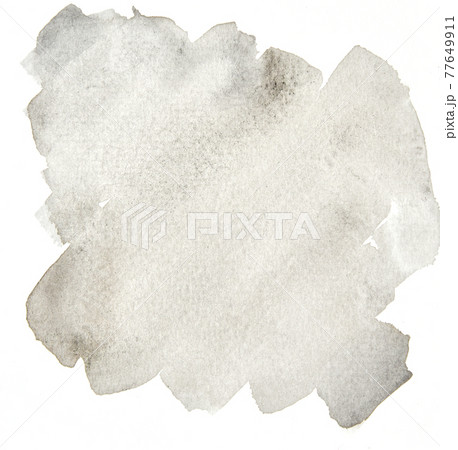 a photo image of abstract gray watercolor on paper, hand paint of gray watercolor for background, wet technique on paper 77649911
