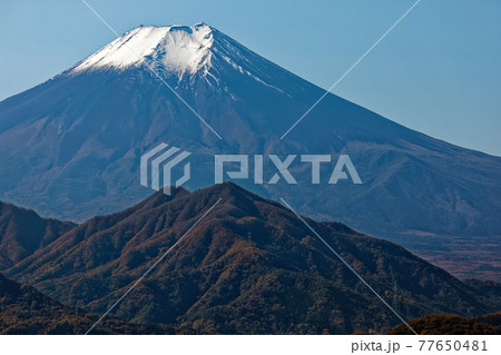 大月・菊花山から見る富士山と庫見山 大月・菊花山から見る富士山と庫見山 77650481