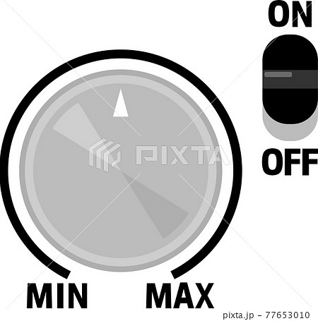 オンオフのスイッチと調節ダイヤルのイラスト素材