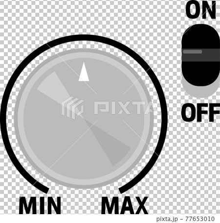 オンオフのスイッチと調節ダイヤルのイラスト素材