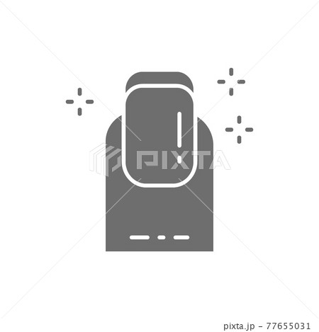 Vector french manicure, square nail gray icon. 77655031
