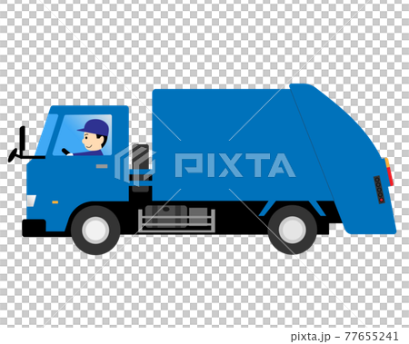 Male worker driving a garbage truck Male worker driving a garbage truck 77655241