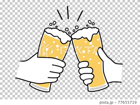 Cheers! Flat illustration of beer glass 77655719
