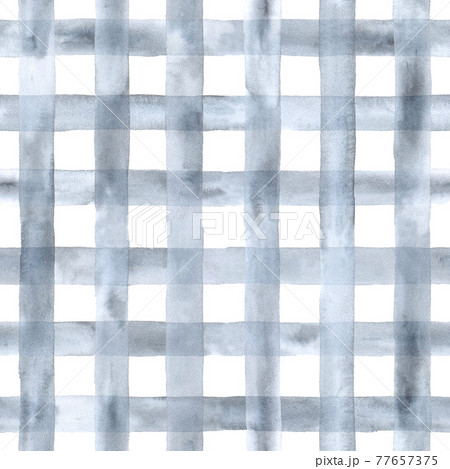 Watercolor grey silver checked seamless pattern. Geometrical traditional ornament for fashion textile, cloth, backgrounds. 77657375