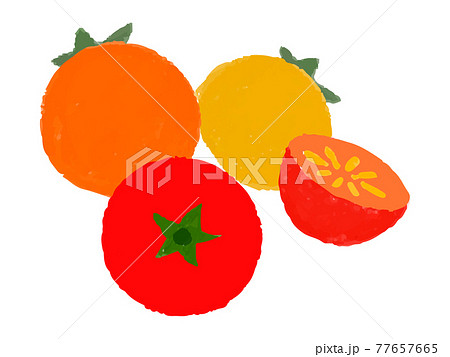 夏の野菜イラスト ミニトマトのイラスト素材