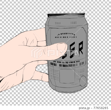 缶ビールを持つリアルな手のシンプルイラスト1 缶ビールを持つリアルな手のシンプルイラスト1 77658265