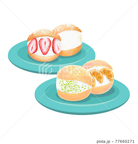 色々なマリトッツォのイラスト 色々なマリトッツォのイラスト 77660271