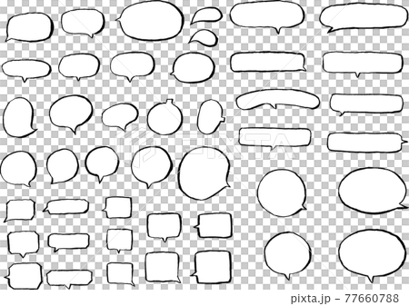 A simple black and white balloon set drawn with a brush pen 77660788