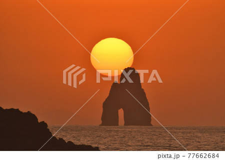 五島灘、角力灘、大角力の夕景 77662684