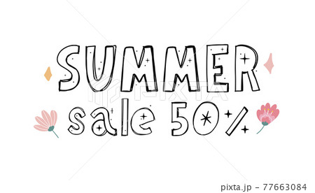 summer sale banner with flowers letter vector summer sale banner with flowers letter vector 77663084