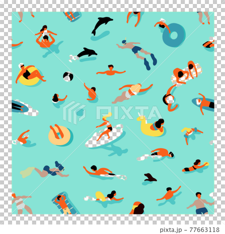 夏、透過、サーフィン、波、ウェーブ、ビーチ、海岸、海、水着、砂浜、パーティ、太陽、サン、マリン、休み 77663118