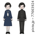 学校の制服　女子生徒　ジェンダーレス 77663924