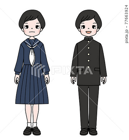 学校の制服 女子生徒 ジェンダーレス 学校の制服 女子生徒 ジェンダーレス 77663924