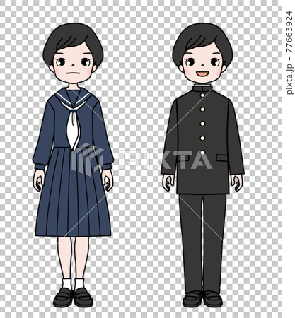 学校の制服 女子生徒 ジェンダーレス 学校の制服 女子生徒 ジェンダーレス 77663924
