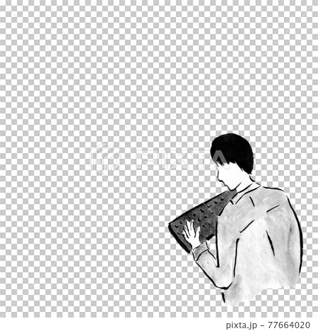 Input on a computer (person drawn in ink) Input on a computer (person drawn in ink) 77664020