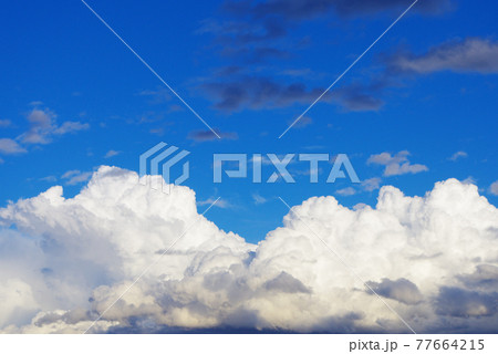 真っ青な空と入道雲 真っ青な空と入道雲 77664215