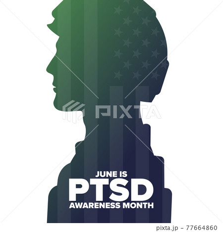 June is PTSD Awareness Month. Holiday concept. Template for background, banner, card, poster with June is PTSD Awareness Month. Holiday concept. Template for background, banner, card, poster with 77664860