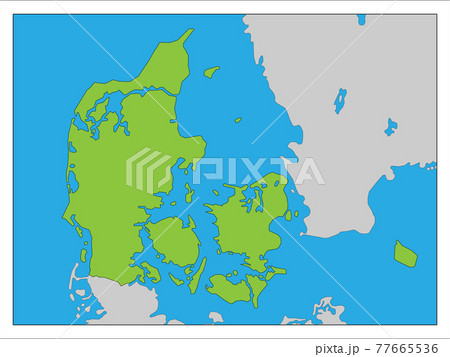 デンマークの地図です のイラスト素材