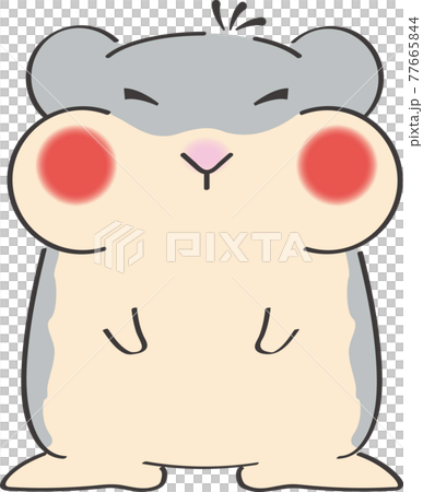 ほっぺがふくらんだハムスターのイラスト素材