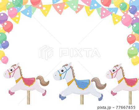 Merry Go Round Garland And Balloon Stock Illustration