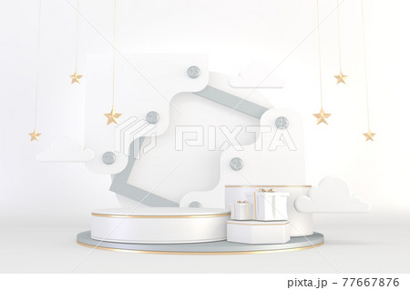 Roman podium white for cosmetic product on background granite white. 3d rendering Roman podium white for cosmetic product on background granite white. 3d rendering 77667876