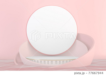 Minimal pink pedestal design for product show, 3D rendering Minimal pink pedestal design for product show, 3D rendering 77667944