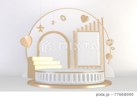 Roman podium white for cosmetic product on background granite white. 3d rendering Roman podium white for cosmetic product on background granite white. 3d rendering 77668000