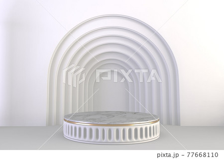 3d rendering, Luxury Podium roman style on background white for show product. 3d rendering, Luxury Podium roman style on background white for show product. 77668110