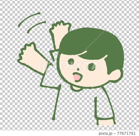 手を振る男性のイラスト素材