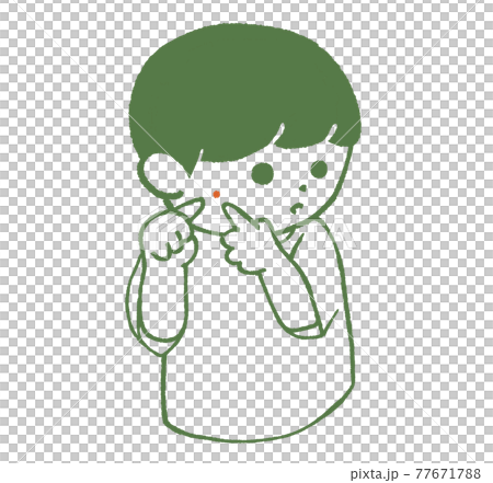 吹き出物を気にする人　男性　ニキビ 77671788