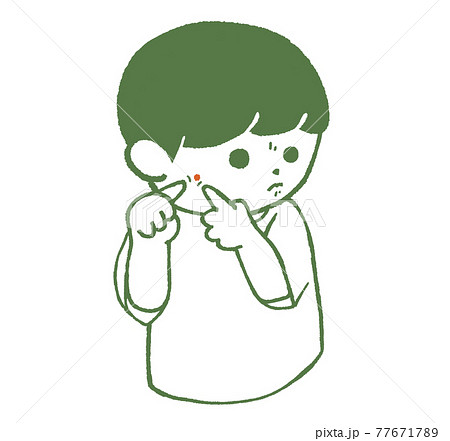 ニキビを潰す人 男性 ニキビを潰す人 男性 77671789