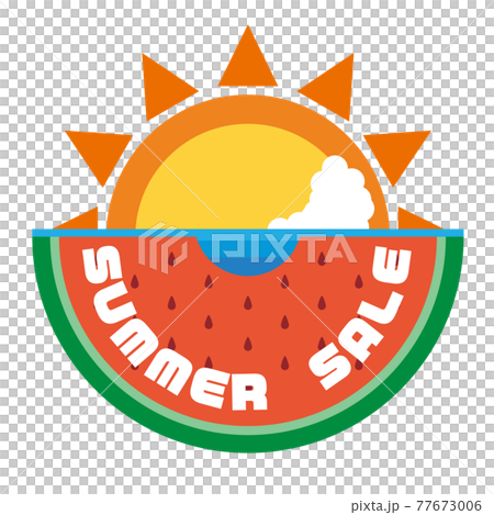 Watermelon and sun summer sale illustration material Watermelon and sun summer sale illustration material 77673006