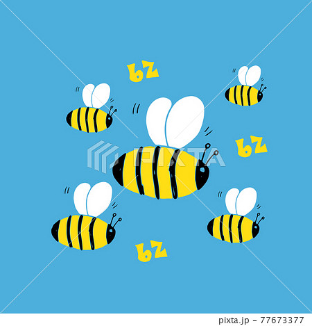 Cute Bee Cartoon Animal Baby And Children のイラスト素材