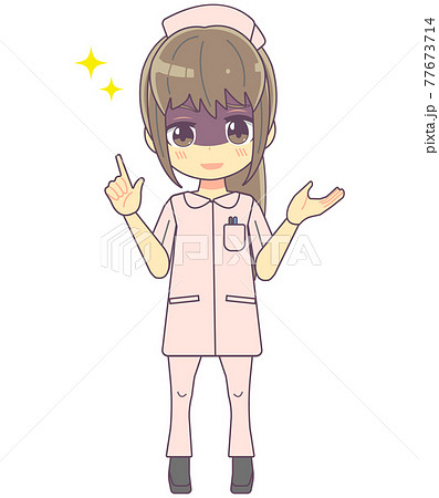 悪だくみをする看護師女性のイラスト素材 悪だくみをする看護師女性のイラスト素材 77673714