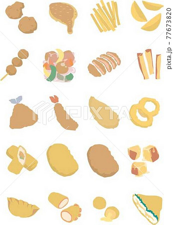 揚げ物イラストセット 77673820