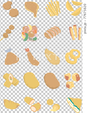 揚げ物イラストセット 77673820