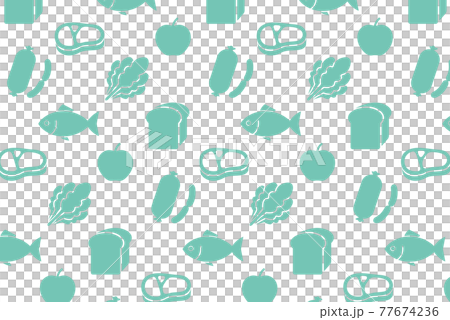 魚、肉和蔬菜的簡單圖案 77674236