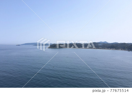 千葉県富浦 法華崎遊歩道 浦賀水道 ドローン空撮 千葉県富浦 法華崎遊歩道 浦賀水道 ドローン空撮 77675514