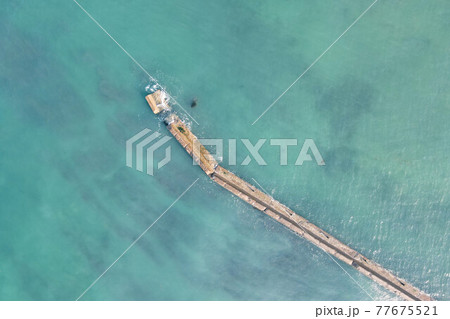 千葉県富浦 法華崎遊歩道 ドローン空撮 千葉県富浦 法華崎遊歩道 ドローン空撮 77675521