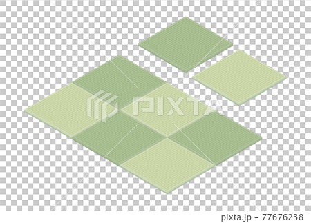 縁なし畳のアイソメセット（グリーン） 77676238