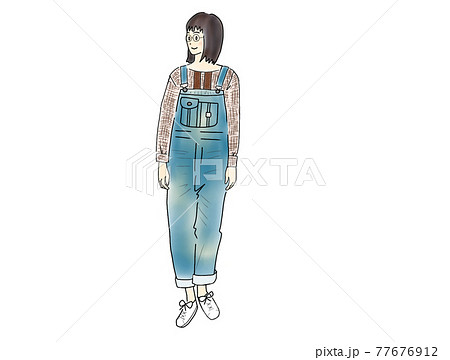 眼鏡をかけた女性の立ち姿 眼鏡をかけた女性の立ち姿 77676912