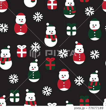 Christmas Snowman seamless pattern design 77677189