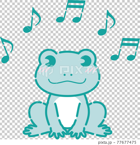 梅雨 夏 カエルの合唱 80年代 80 S ファンシー かえる 蛙 かわいい イラスト素材のイラスト素材