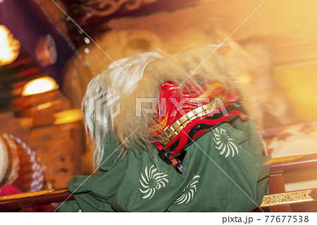 獅子舞 山車祭り 夏祭り ハヤシ ししまい 獅子舞 山車祭り 夏祭り ハヤシ ししまい 77677538